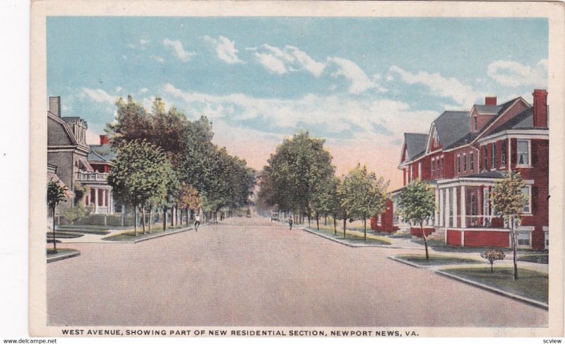 NEWPORT NEWS, Virginia, 1910-20s; West Avenue, Showing Part of New Residentia...