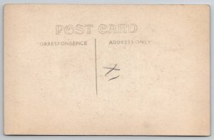 RPPC People in Park Rustic Bridge Rail Picnic Women Children Postcard E24