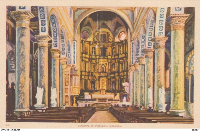 Cartagena , Colombia , 1930s ; Interior of Cathedral