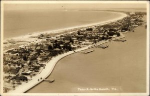 Pass-a-Grille Beach Florida FL Air View Real Photo RPPC Vintage Postcard