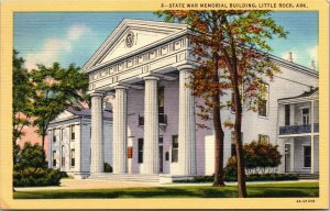 Vtg Little Rock Arkansas AR State War Memorial Building 1940s Linen Postcard