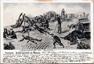South Africa Transvaal Artillerie gevecht bij Glencoe Boer War Postcard C102