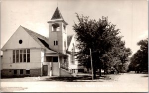 Real Photo Postcard Methodist Church in Amboy, Minnesota