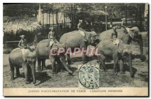 Old Postcard Paris Garden D & # 39Acclimatation Caravan Indian Elephant Eleph...