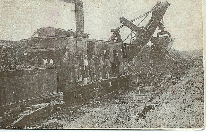 Antique RPPC NORTHERN PACIFIC Railway Steam Shovel Hawley MN Postcard