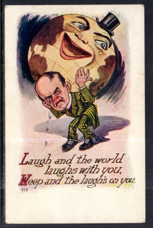 Lauch and the Wordl Laughs… Man Carrying Globe Comic