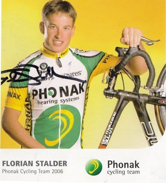 Florian Stalder Swiss Cycling Cyclist Champion Phonak Team Hand Signed Photo