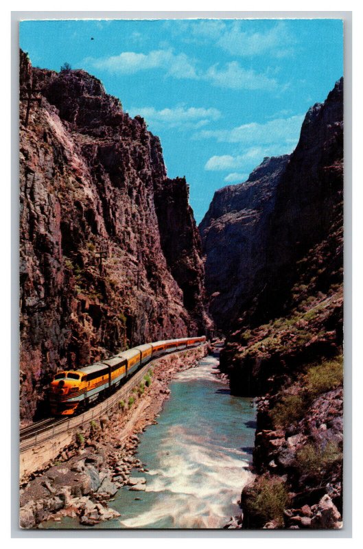 Postcard CO Bottom Royal Gorge Streamline Train Canon City Colorado 