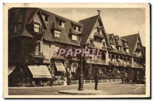 Old Postcard Deauville flowered beach hotel normandy