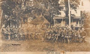 NEW PALTZ, NEW YORK 10th INFANTRY BAND GROUP PHOTO RPPC REAL PHOTO POSTCARD