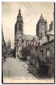 Old Postcard Coutances apse of St. Peter's Church