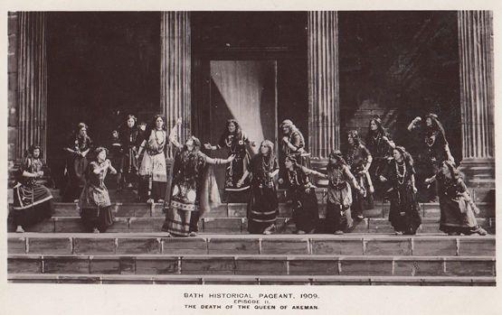 Death Of Queen Akeman 1909 Bath Pageant Old RPC Real Photo Postcard