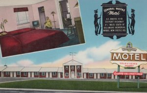 Postcard General Wayne Motel New Castle DE Delaware