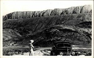 Lakeview Oregon OR Abert Rim Classic  Car Real Photo Vintage Postcard