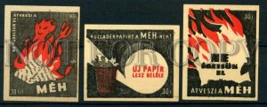 500412 HUNGARY fire safety DEVIL Vintage match labels