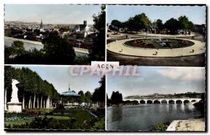 Modern Postcard General view Agen The Canal Place July 14 The Gravel Walk the...