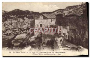 Old Postcard Provence Les Baux de Ville Hotel and Gate Street Eyguieres Vallo...