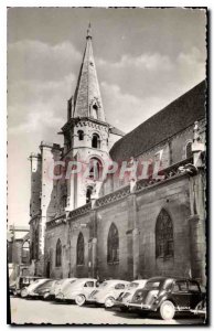 Old Postcard Auxerre Yonne Church of St. Eusebe Automotive