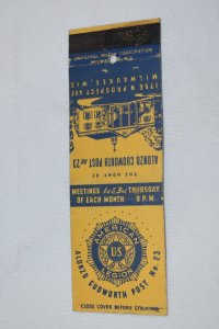 American Legion Alonzo Cudworth Post No. 23 20 Strike Matchbook Cover