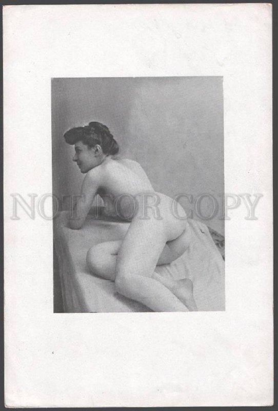 092710 ART NOUVEAU FRENCH NUDE RISQUE GIRL long hair Vintage#6