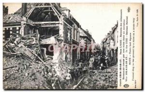 Postcard Old Army War 1914 In The Oise German Retirement hollow funnel in a m...