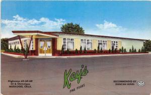 C49/ Muskogee Oklahoma 1959 Ok Postcard Kay's Fine Foods Restaurant Roadside 