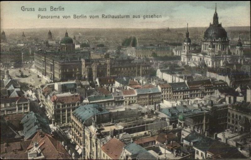 Gruss Auas Berlin Germany Panorama c1910 Postcard