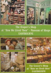 Eastbourne The Drapers Grocers Shop How We Lived Then 2x Sussex Postcard s