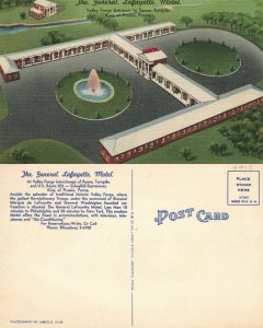 KING OF PRUSSIA PA GENERAL LAFAYETTE MOTEL VINTAGE POSTCARD