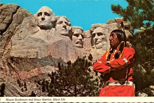 South Dakota Black Hills Mount Rushmore and Sioux Indian Warrior Black Elk