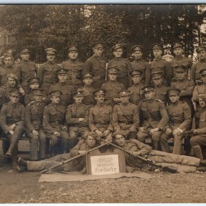 1922 Zamberk, Czechoslovakia Military RPPC Soldier Platoon Photo Czech WWI A154