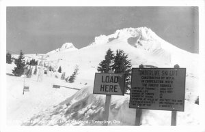 1940s Timberline Oregon Ski Lift Mt. Hood winter scene RPPC Postcard 25-11821