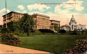 Rhode Island Providence Normal School and State Capitol 1915