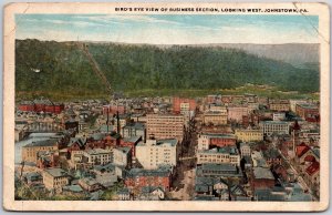 1920's Bird's Eye View of Business Section Looking West Johnstown Penna Postcard