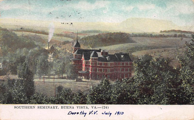 Southern Seminary, Buena Vista, Virginia, Early Postcard, used in 1910