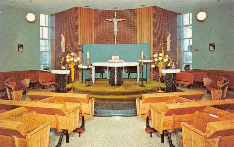 DES MOINES, IA Iowa  BISHOP DRUMM HOME Interior~SISTERS OF MERCY Chrome Postcard