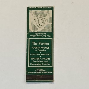 Vtg MATCHBOOK COVER Pilgrim Southern Cooking Restaurant, Louisville, Kentucky