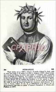 Postcard Modern Poet Petrarch Italian did in 1304 in Arezzo