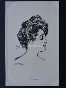 Pictorial Comedy ANNIE Lady Drawing by Artist W. Gibson c1910 by James Henderson