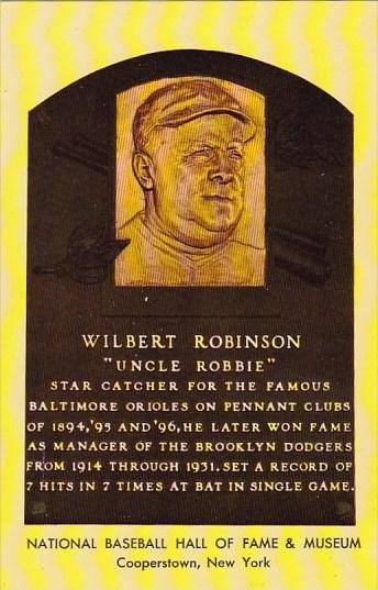 Wilbert Robinson Uncle Robbie National Baseball Hall Of Fame & Museum Coopers...