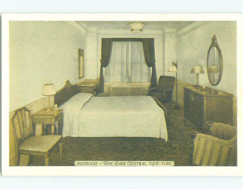 Unused 1940's BEDROOM AT PARK CENTRAL HOTEL New York City NY HQ0420