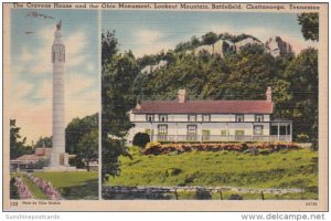 Tennessee Chattanooga Lookout Mountain The Cravens House and Ohio Monument 1943