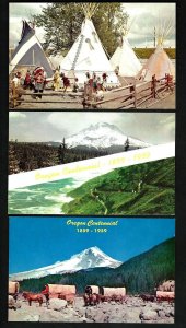 J86 Oregon (3) Pcs. Centennial 1959   Village Wagon Train-Mountains Unused