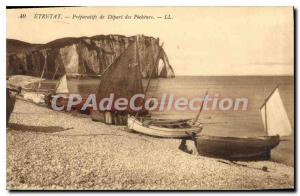 Postcard Old ETRETAT Preparations From Depart Des Pecheurs