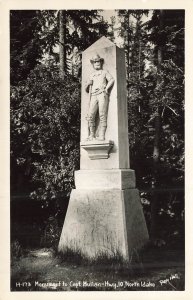 Post Falls Idaho ID~Monument to Captain Mullan-Highway 10~RPPC Postcard