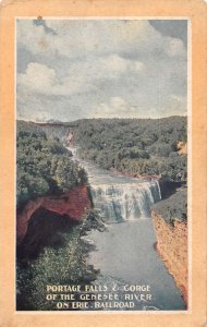 Erie Railroad Portage Falls Genesee River Scenic View Vintage Postcard AA30252