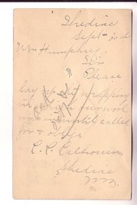 1901 CDS Cancel,  Shediac NB, Victoria Postal Stationery Canada