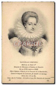 Old Postcard Gabrielle d & # 39Estrees Mistress of Henri IV