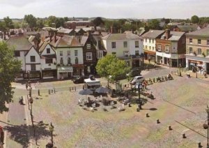 The Market Place Hitchin Hertfordshire Stunning Aerial Postcard