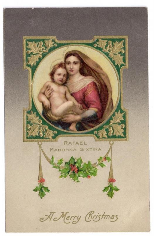 Rafael Madonna Child Vintage Christmas Postcard Winsch